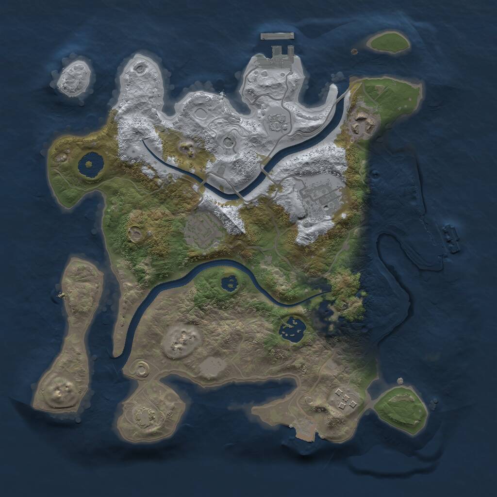 Rust Map: Procedural Map, Size: 3000, Seed: 615333, 11 Monuments