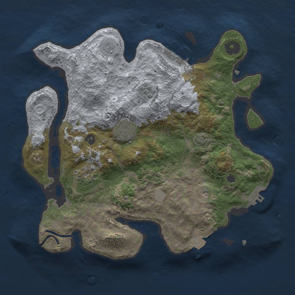 Rust Map: Procedural Map, Size: 3000, Seed: 1714042041, 11 Monuments