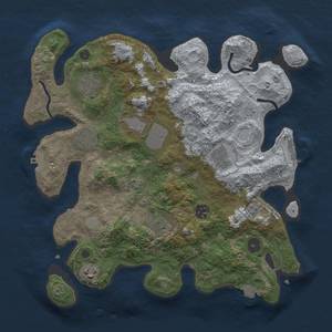 Thumbnail Rust Map: Procedural Map, Size: 3500, Seed: 771384577, 16 Monuments