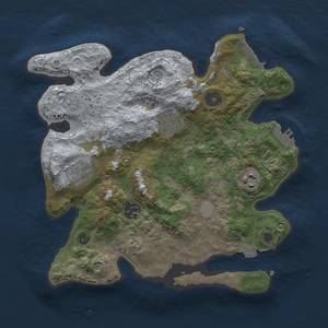 Thumbnail Rust Map: Procedural Map, Size: 3000, Seed: 2079376764, 11 Monuments