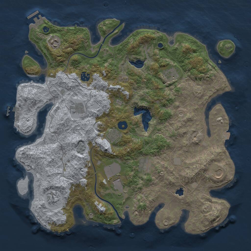 Rust Map: Procedural Map, Size: 4000, Seed: 256489, 16 Monuments