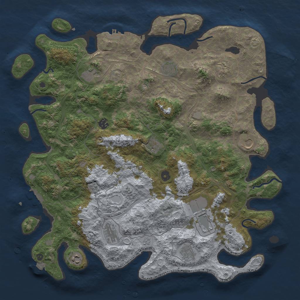 Rust Map: Procedural Map, Size: 4500, Seed: 200929210, 19 Monuments