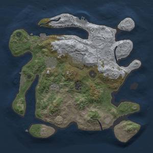 Thumbnail Rust Map: Procedural Map, Size: 3000, Seed: 1123, 12 Monuments