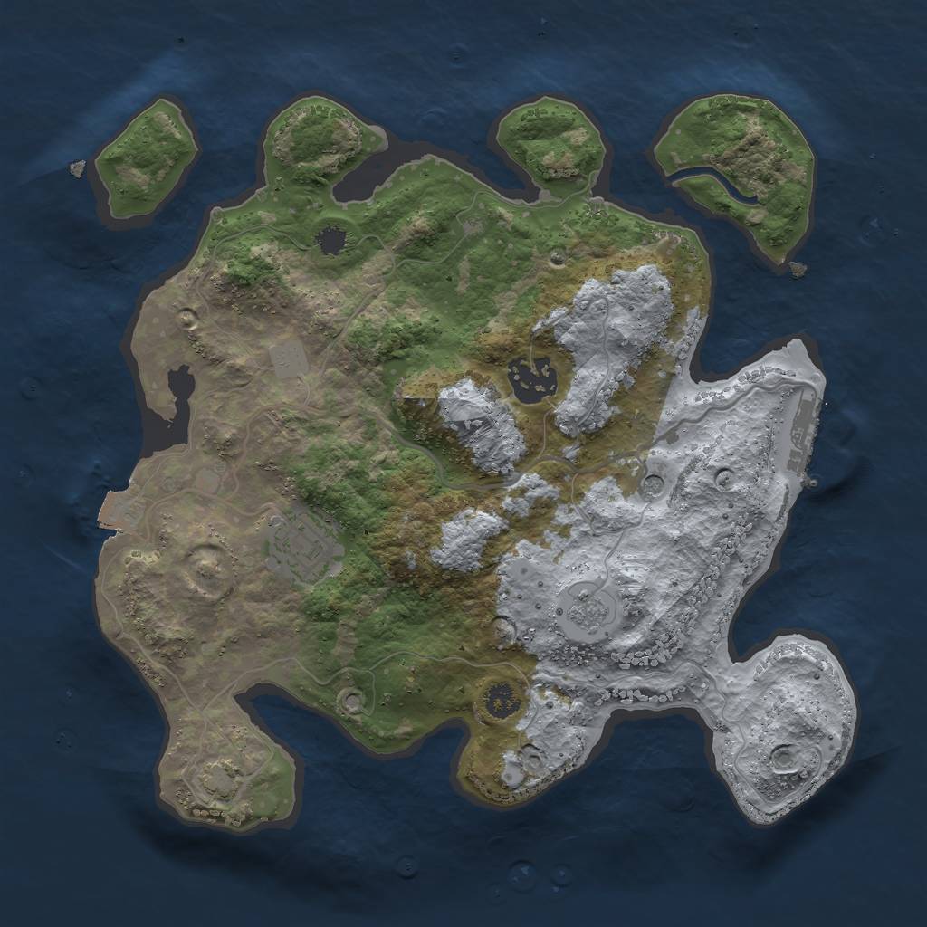 Rust Map: Procedural Map, Size: 2800, Seed: 1590658964, 9 Monuments