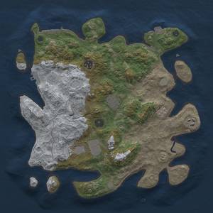 Thumbnail Rust Map: Procedural Map, Size: 3500, Seed: 287257428, 14 Monuments