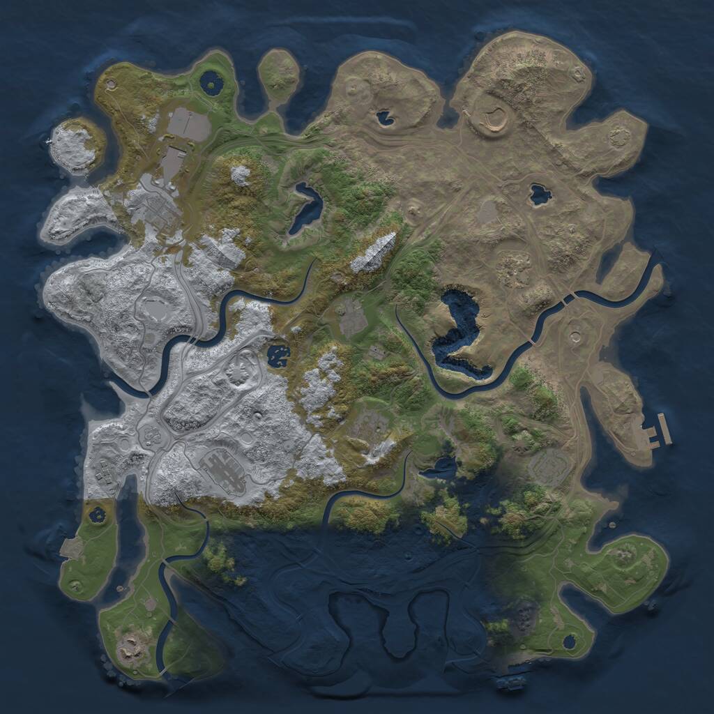 Rust Map: Procedural Map, Size: 4500, Seed: 528761824, 17 Monuments
