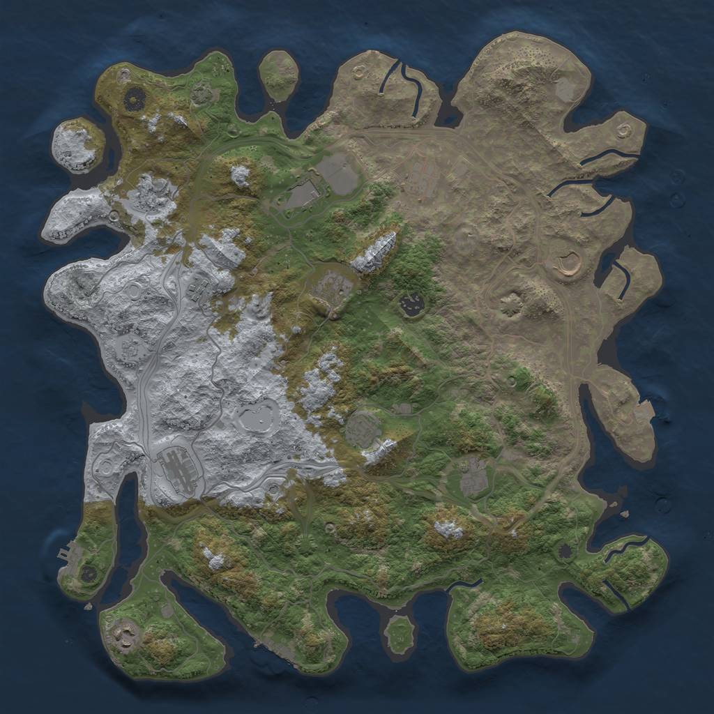 Rust Map: Procedural Map, Size: 4500, Seed: 528761824, 19 Monuments