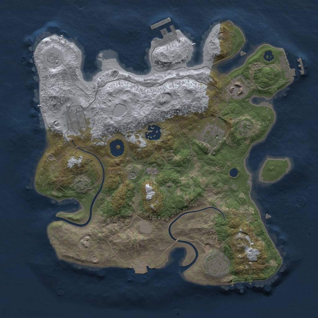 Rust Map: Procedural Map, Size: 3000, Seed: 198765432, 11 Monuments