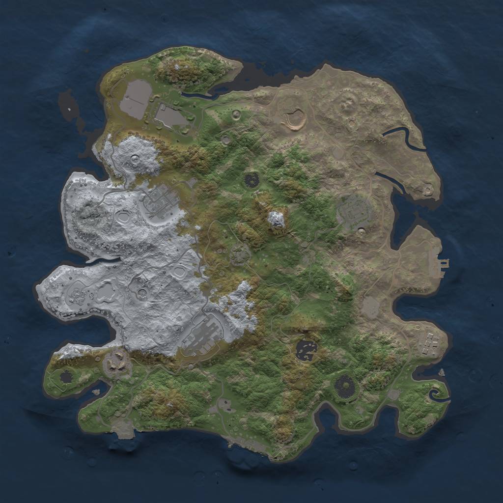 Rust Map: Procedural Map, Size: 3500, Seed: 2004696548, 16 Monuments