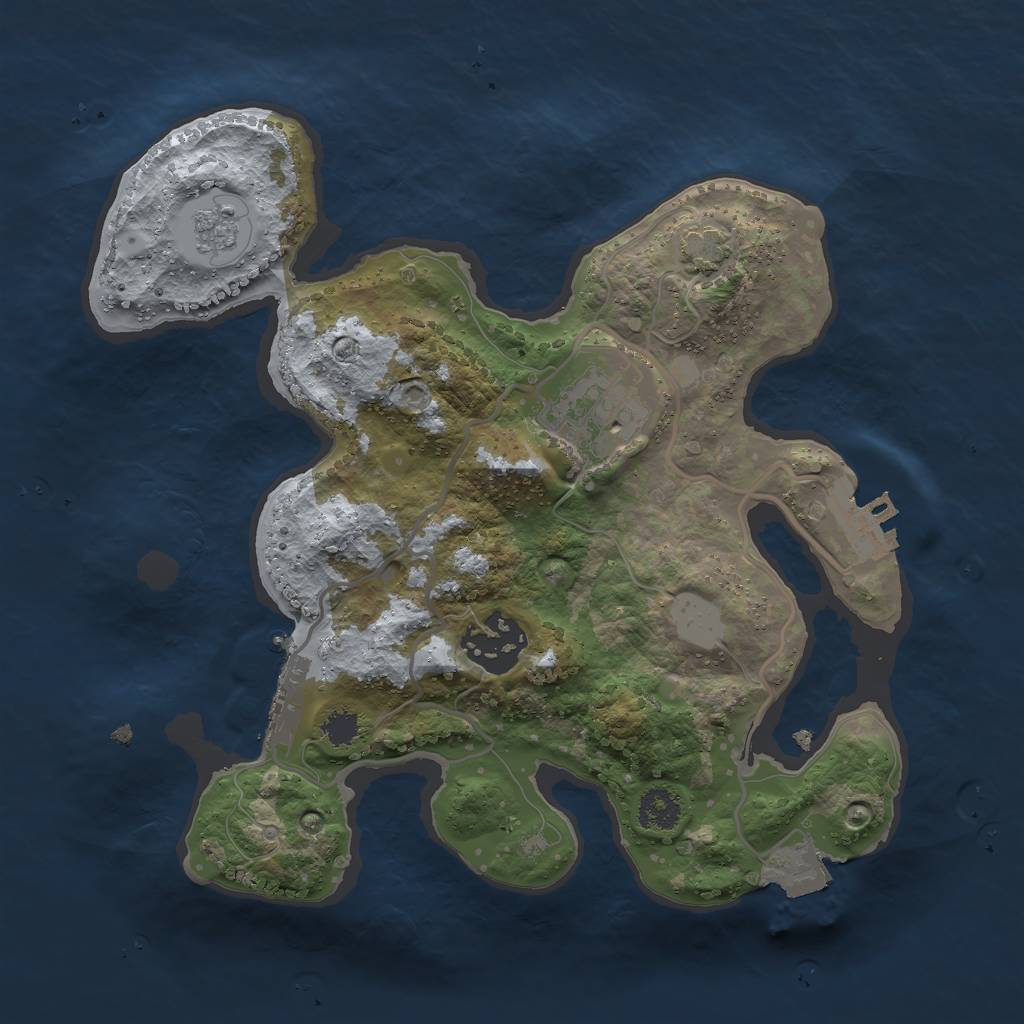 Rust Map: Procedural Map, Size: 2500, Seed: 283970438, 9 Monuments