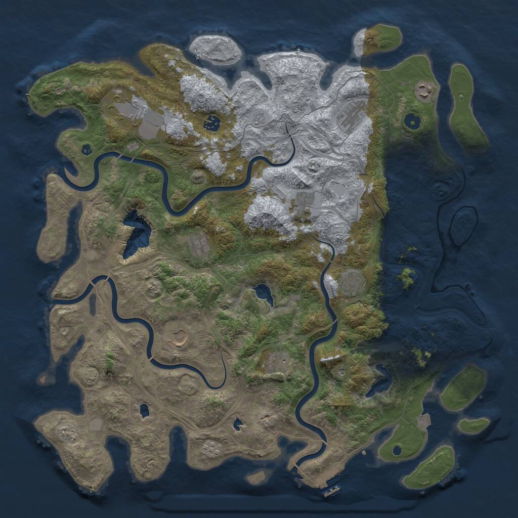 Rust Map: Procedural Map, Size: 4800, Seed: 1981658945, 15 Monuments