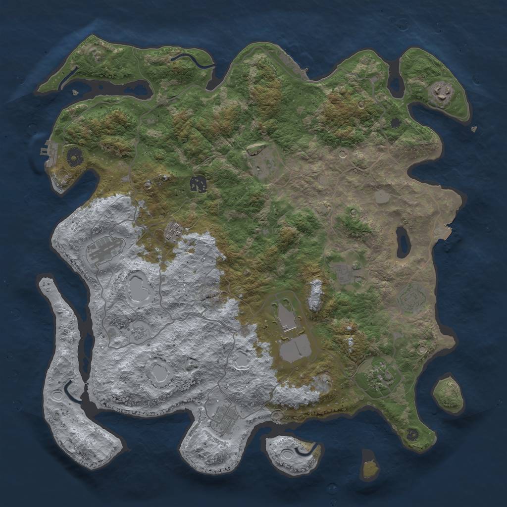 Rust Map: Procedural Map, Size: 4200, Seed: 948866494, 18 Monuments