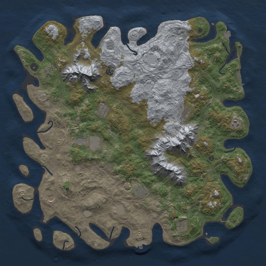 Rust Map: Procedural Map, Size: 5000, Seed: 134007139, 19 Monuments