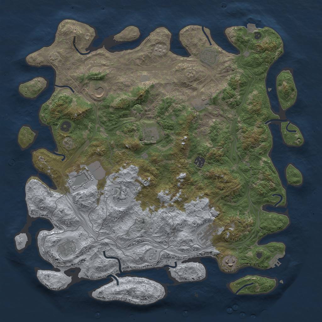Rust Map: Procedural Map, Size: 4500, Seed: 298765431, 18 Monuments