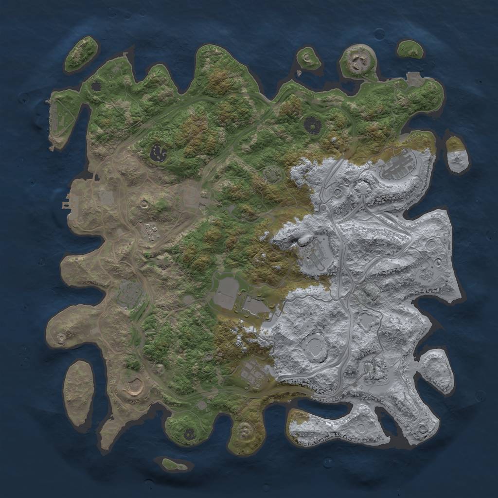 Rust Map: Procedural Map, Size: 4250, Seed: 1145144031, 19 Monuments