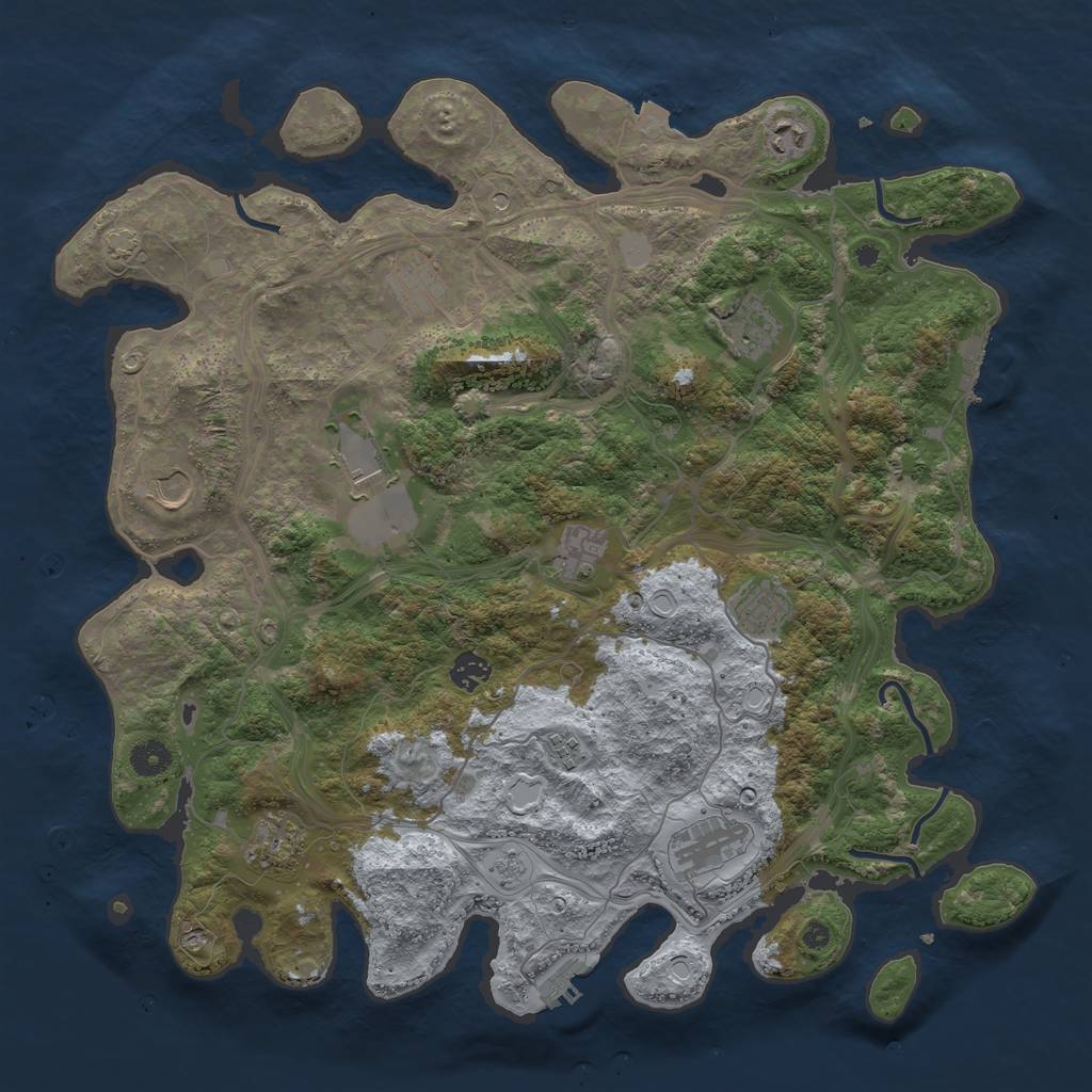 Rust Map: Procedural Map, Size: 4250, Seed: 374115006, 19 Monuments
