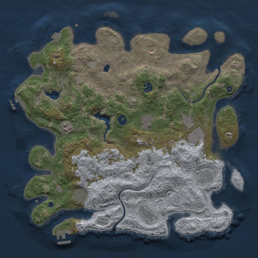 Rust Map: Procedural Map, Size: 4000, Seed: 142646511, 15 Monuments