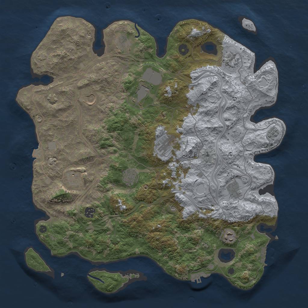 Rust Map: Procedural Map, Size: 4250, Seed: 1904954633, 19 Monuments