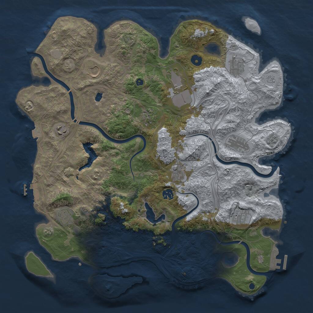 Rust Map: Procedural Map, Size: 4250, Seed: 1904954633, 17 Monuments
