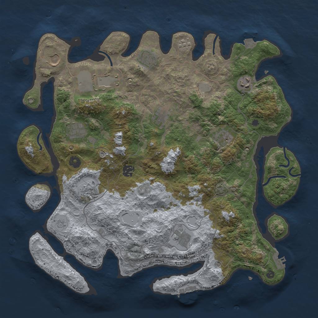 Rust Map: Procedural Map, Size: 4000, Seed: 1537794639, 19 Monuments