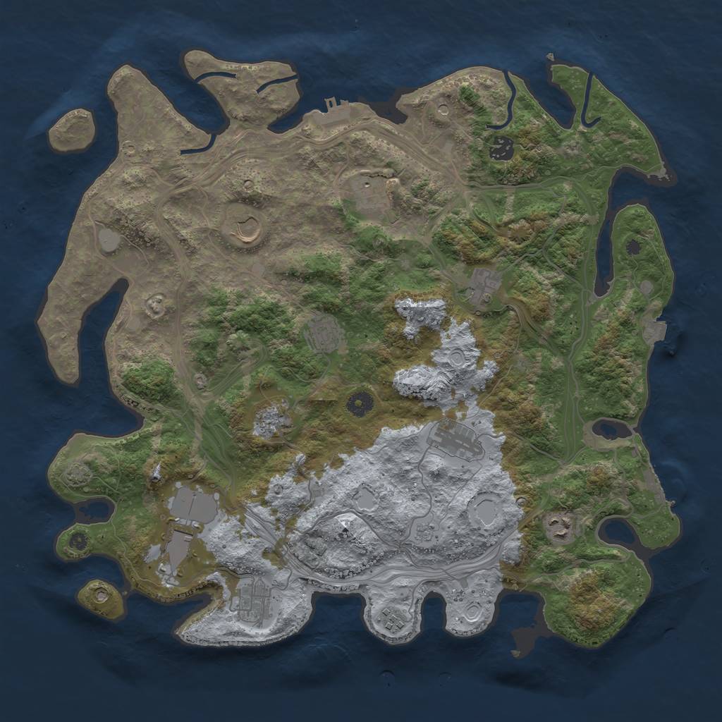 Rust Map: Procedural Map, Size: 4250, Seed: 1903438345, 19 Monuments
