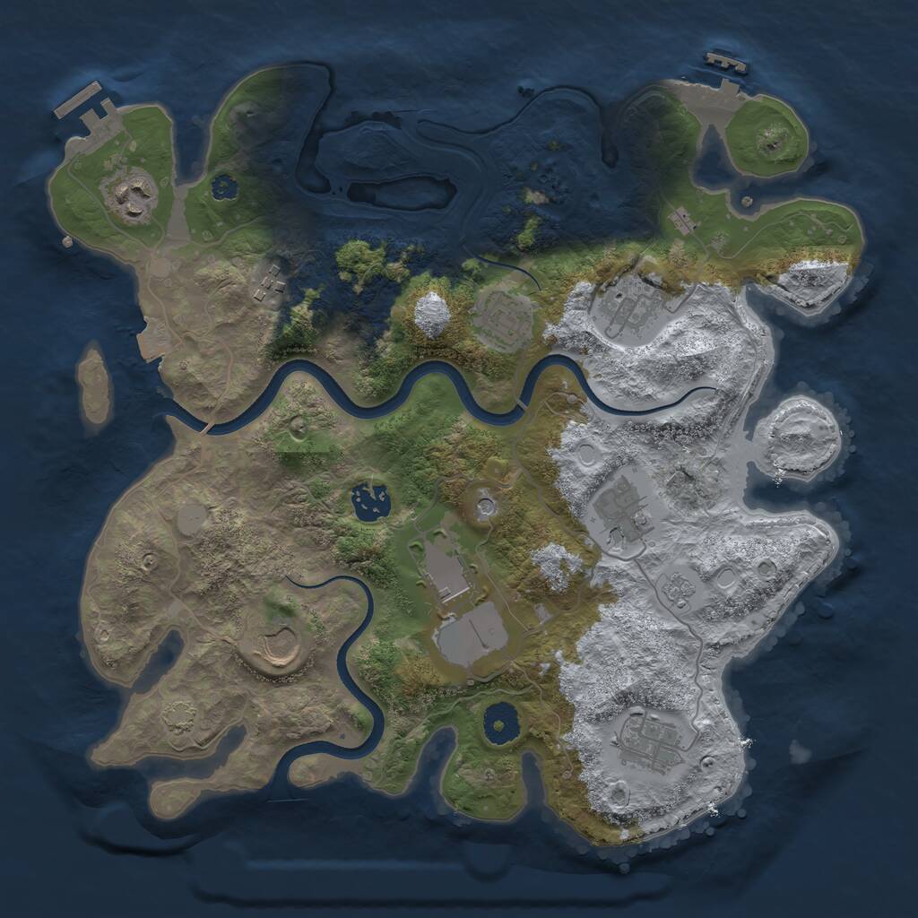Rust Map: Procedural Map, Size: 3500, Seed: 187550749, 15 Monuments