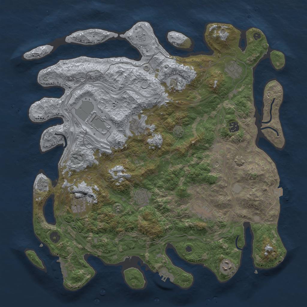 Rust Map: Procedural Map, Size: 4250, Seed: 1696213249, 18 Monuments