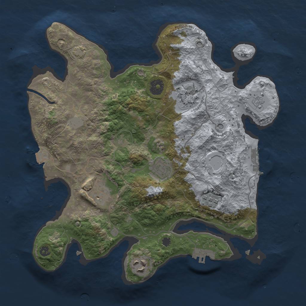 Rust Map: Procedural Map, Size: 3000, Seed: 1934903174, 13 Monuments
