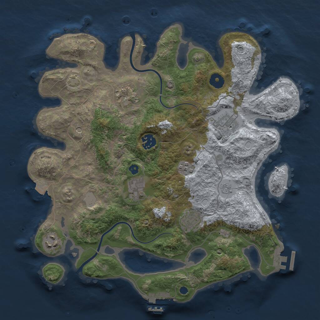 Rust Map: Procedural Map, Size: 3300, Seed: 67332112, 13 Monuments