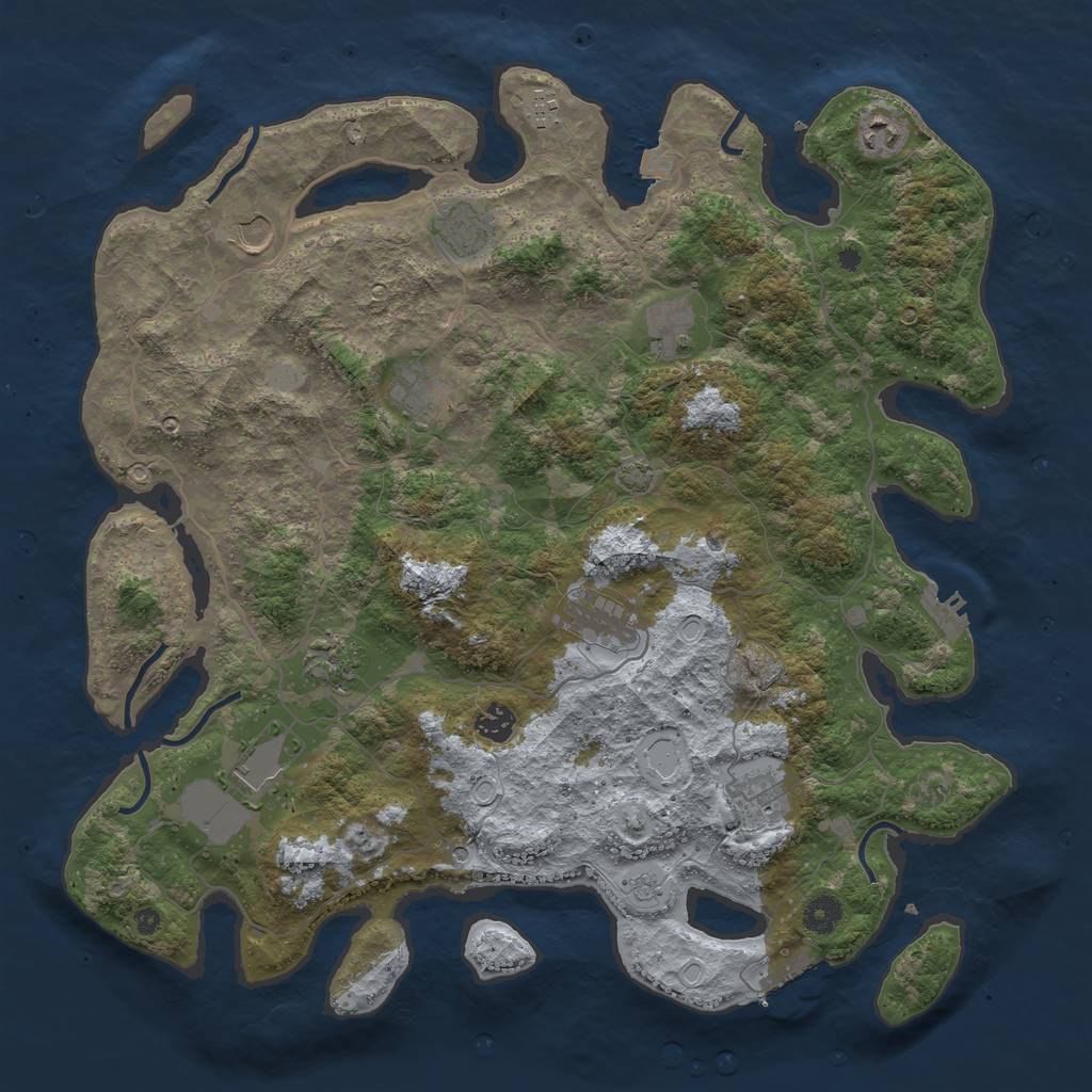 Rust Map: Procedural Map, Size: 4249, Seed: 64267, 19 Monuments