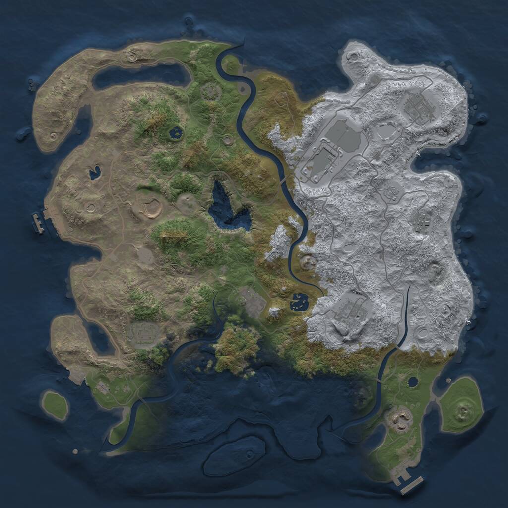 Rust Map: Procedural Map, Size: 4000, Seed: 1785164615, 15 Monuments