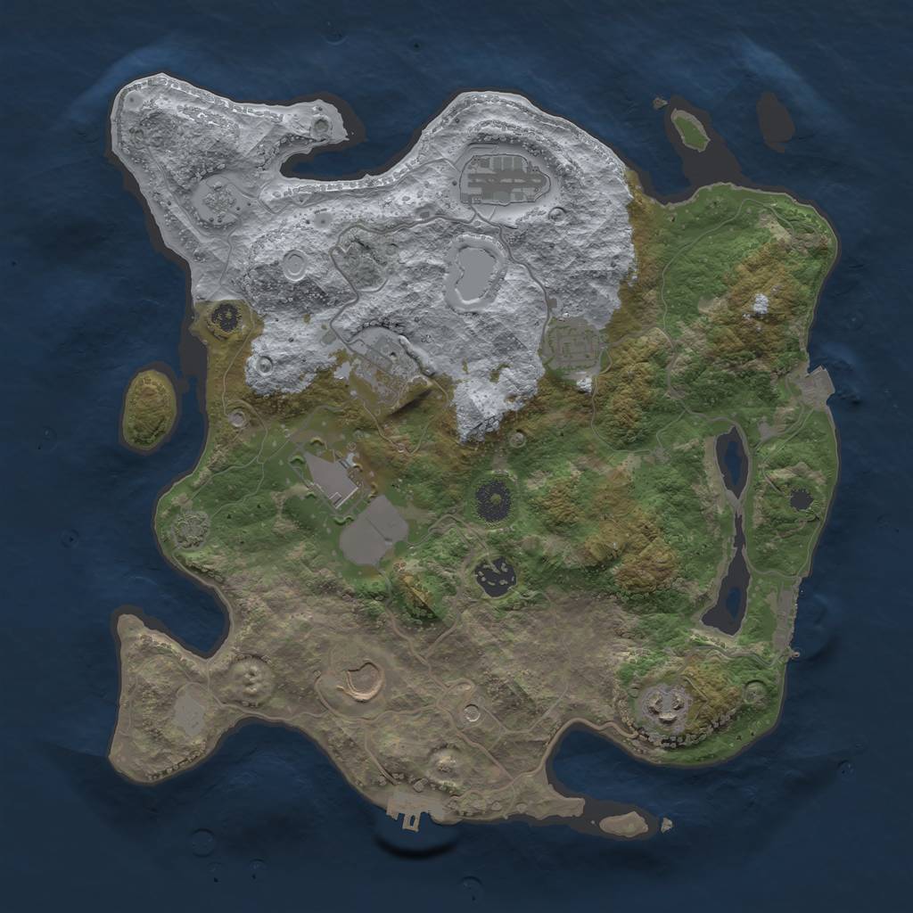 Rust Map: Procedural Map, Size: 3500, Seed: 495970112, 15 Monuments