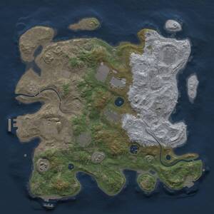 Thumbnail Rust Map: Procedural Map, Size: 3500, Seed: 2710199, 14 Monuments