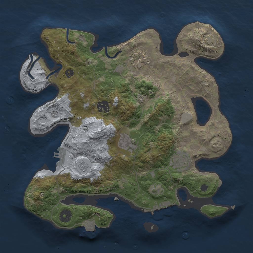 Rust Map: Procedural Map, Size: 3000, Seed: 1864233427, 12 Monuments