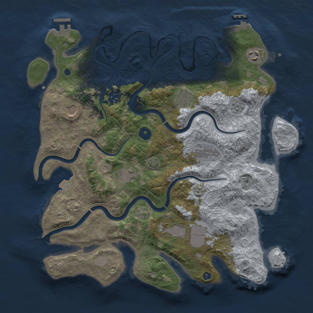 Rust Map: Procedural Map, Size: 3800, Seed: 95905876, 14 Monuments