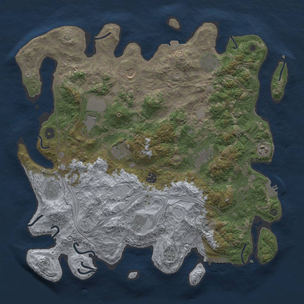 Rust Map: Procedural Map, Size: 4250, Seed: 780981825, 18 Monuments