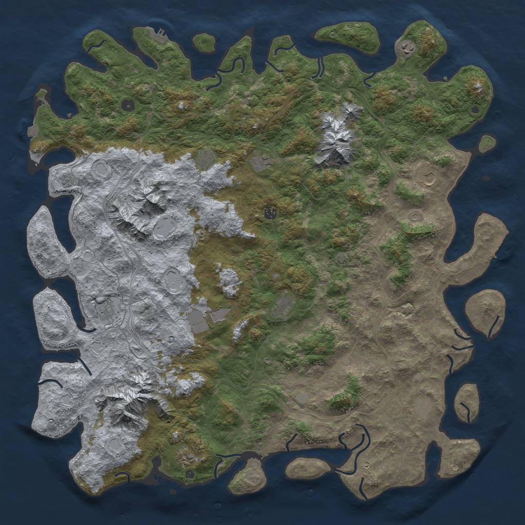 Rust Map: Procedural Map, Size: 6000, Seed: 352165132, 19 Monuments