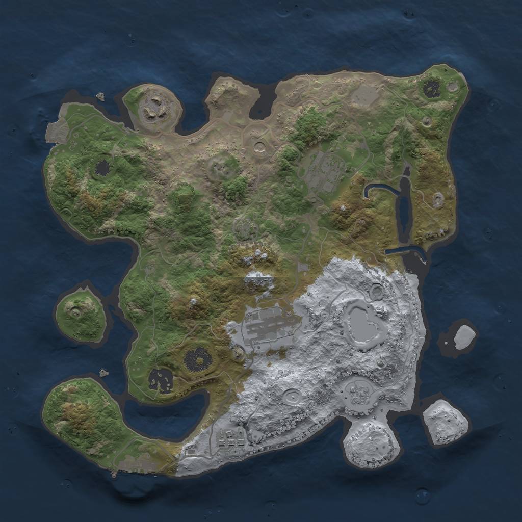 Rust Map: Procedural Map, Size: 3000, Seed: 435978, 12 Monuments
