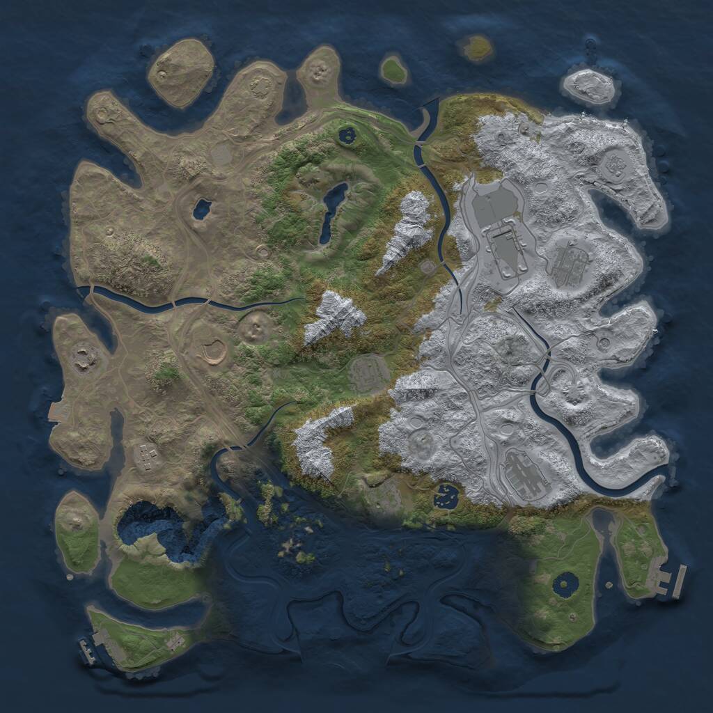 Rust Map: Procedural Map, Size: 4250, Seed: 822861001, 15 Monuments