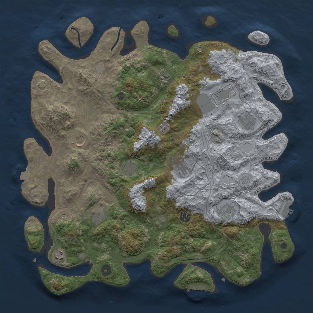 Rust Map: Procedural Map, Size: 4250, Seed: 822861001, 19 Monuments