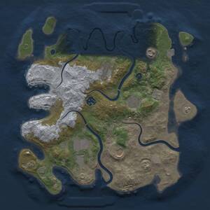 Thumbnail Rust Map: Procedural Map, Size: 3500, Seed: 2086620722, 11 Monuments