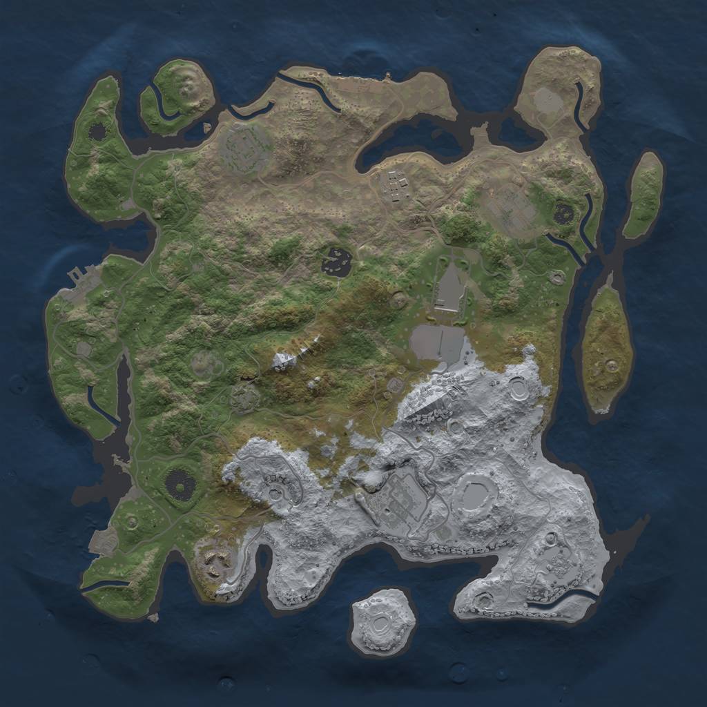 Rust Map: Procedural Map, Size: 3500, Seed: 61206731, 15 Monuments
