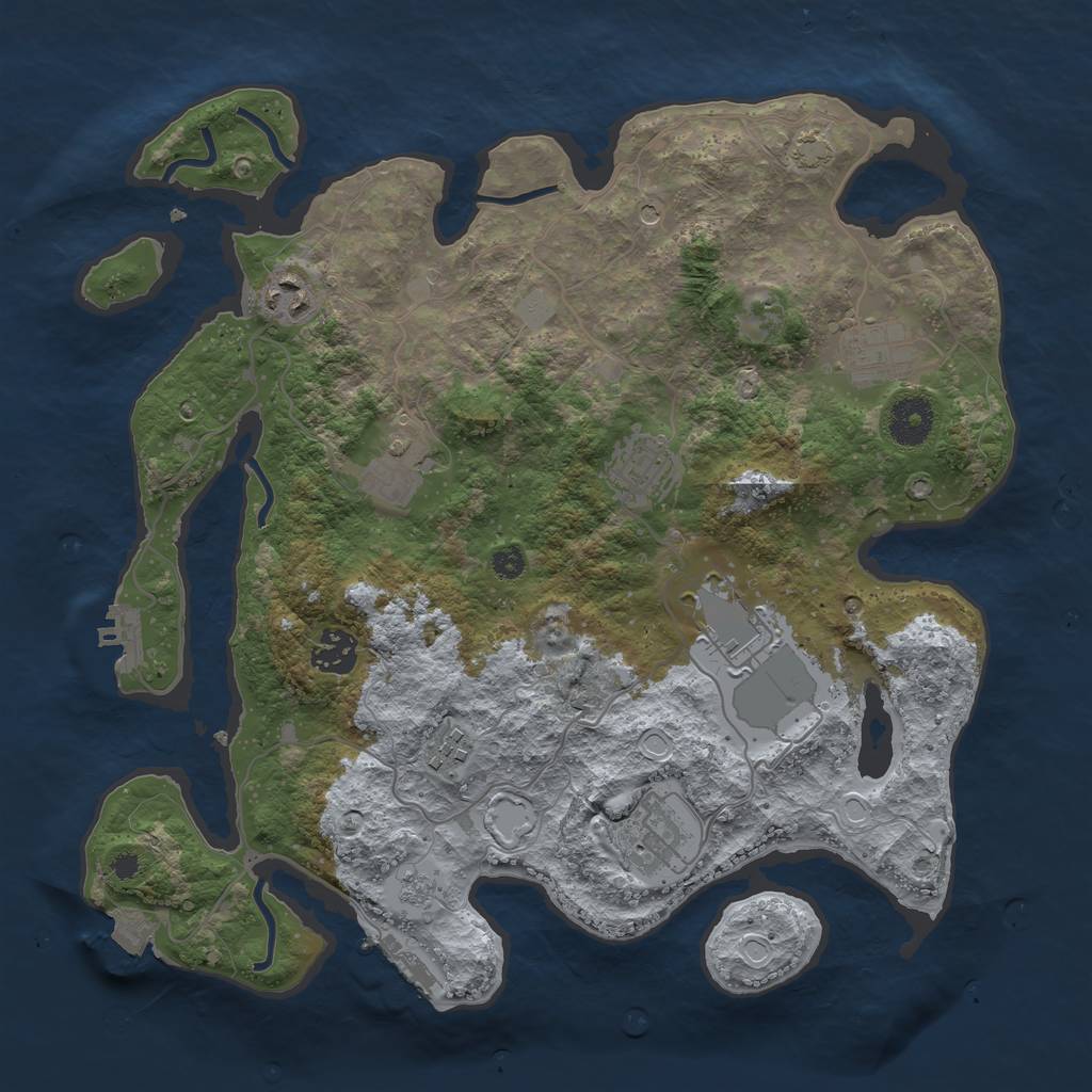 Rust Map: Procedural Map, Size: 3500, Seed: 774887720, 16 Monuments