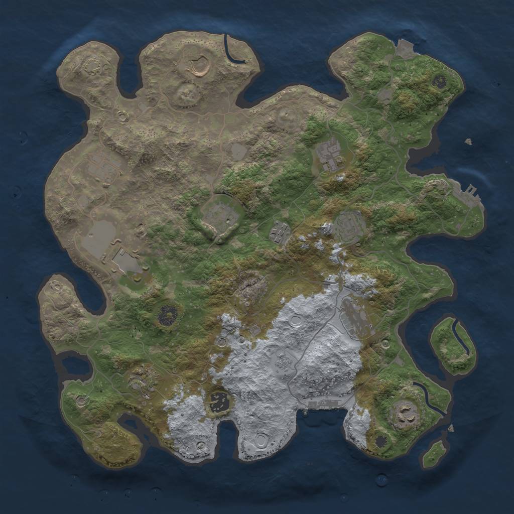 Rust Map: Procedural Map, Size: 3750, Seed: 11860143, 19 Monuments