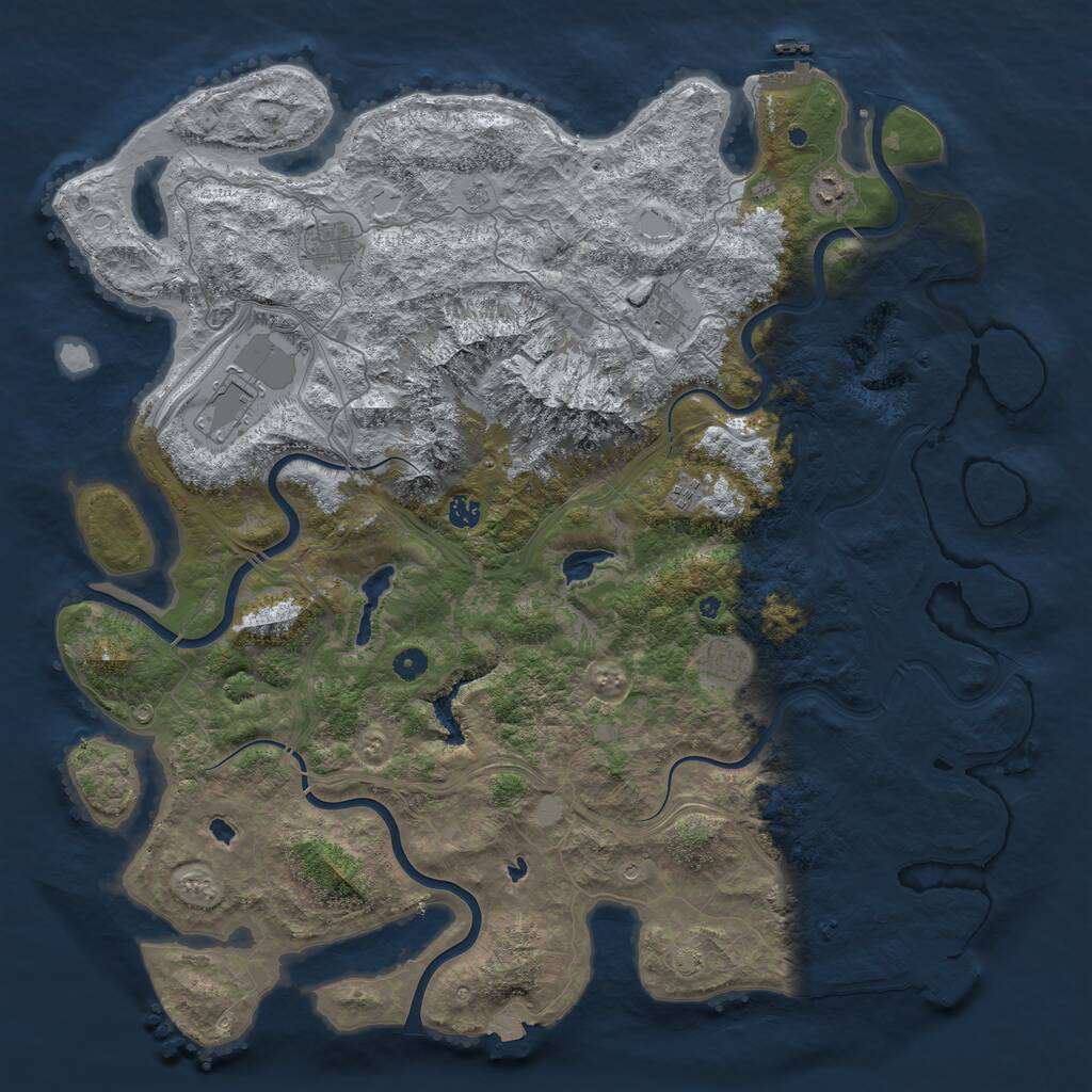 Rust Map: Procedural Map, Size: 5000, Seed: 668454058, 13 Monuments