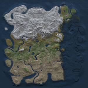 Thumbnail Rust Map: Procedural Map, Size: 5000, Seed: 668454058, 13 Monuments