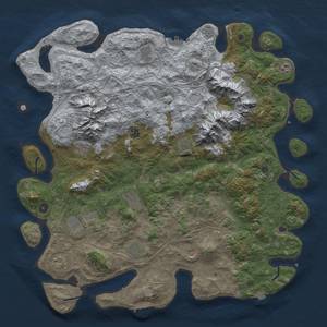 Thumbnail Rust Map: Procedural Map, Size: 5000, Seed: 668454058, 19 Monuments