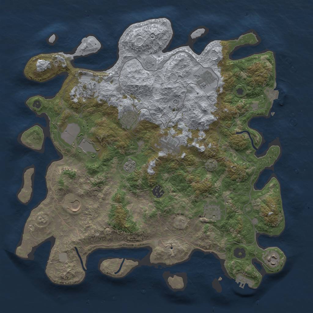 Rust Map: Procedural Map, Size: 4000, Seed: 230528382, 17 Monuments