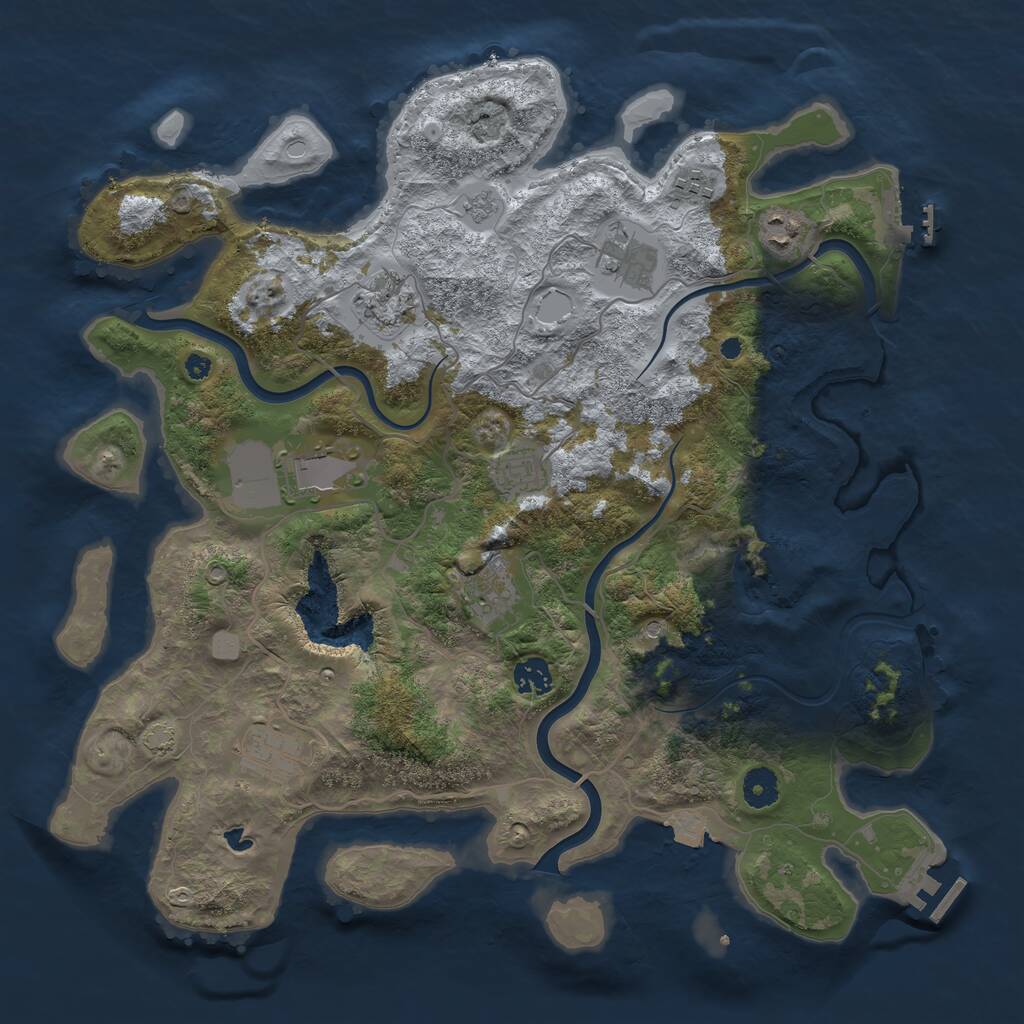 Rust Map: Procedural Map, Size: 4000, Seed: 230528382, 15 Monuments