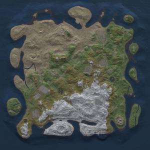 Thumbnail Rust Map: Procedural Map, Size: 4300, Seed: 44806999, 18 Monuments